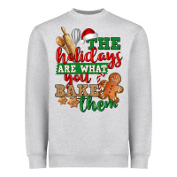 Heather Grey The holidays are what you bake them Heavyweight Sweatshirt - NancyCooperArtShop