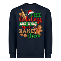 Navy The holidays are what you bake them Heavyweight Sweatshirt - NancyCooperArtShop
