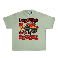 Oil Green i crushed 100 days of school monster truck Urban Heavy Tee - MaliasSmallBusiness