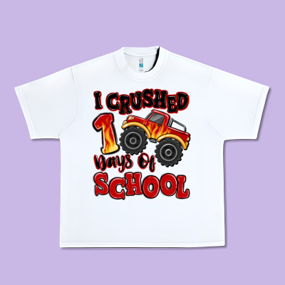 I Crushed 100 Days Of School Monster Truck Urban Heavy Tee Designed By Maliassmallbusiness