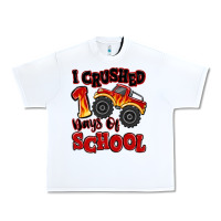 White i crushed 100 days of school monster truck Urban Heavy Tee - MaliasSmallBusiness