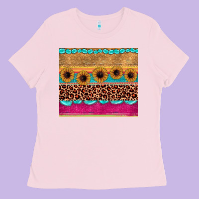 Leopard Sunflower Gemstone Ladies Tee Designed By Jahusdesignshop