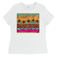 White leopard sunflower gemstone Ladies Tee - JahusDesignShop