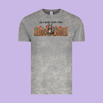 Life Is Better With A Pittie Vintage Tee Designed By Jahusdesignshop