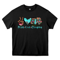 Black peace love camping Heavy Core Tee - JahusDesignShop