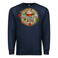 Navy pumpkin spice and livin my best life Premium Sweatshirt - CowGirlArtShop