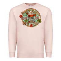 Pale Pink pumpkin spice and livin my best life Premium Sweatshirt - CowGirlArtShop