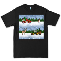Black christmas snow truck seamless pattern Premium Tee - BundleAndBundleShop