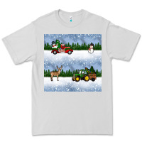 Dove Grey christmas snow truck seamless pattern Premium Tee - BundleAndBundleShop
