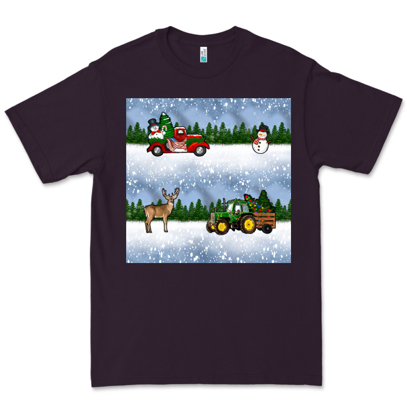 Christmas Snow Truck Seamless Pattern Premium Tee by BundleAndBundleShop | Teevron