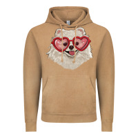 Vintage Camel white pomeranian with love glasses Vintage Hoodie - RanaPortraitStore