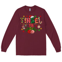 Burgundy tinsel tits Long Sleeve Tee - MaliasSmallBusiness