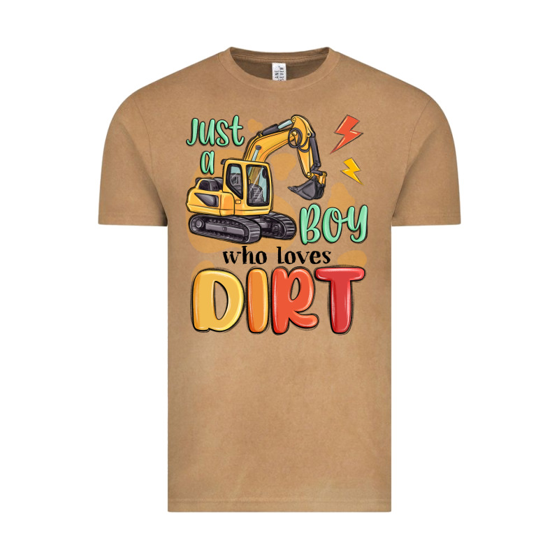 Just A Boy Who Loves Dirt Vintage Tee by MaliasSmallBusiness | Teevron