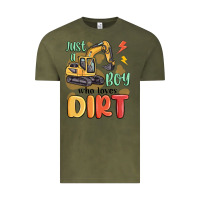 Vintage Olive just a boy who loves dirt Vintage Tee - MaliasSmallBusiness