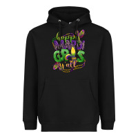 Black happy mardi gras yall Heavyweight Hoodie - CowGirlArtShop