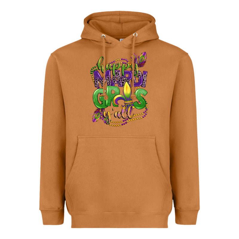 Happy Mardi Gras Yall Heavyweight Hoodie by CowGirlArtShop | Teevron