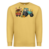 Antique Gold thanksgiving tractor Premium Sweatshirt - CowGirlArtShop