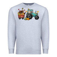 Heather Grey thanksgiving tractor Premium Sweatshirt - CowGirlArtShop