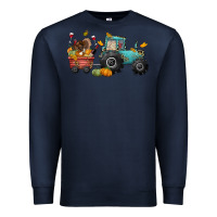 Navy thanksgiving tractor Premium Sweatshirt - CowGirlArtShop