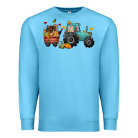 Ocean Blue thanksgiving tractor Premium Sweatshirt - CowGirlArtShop