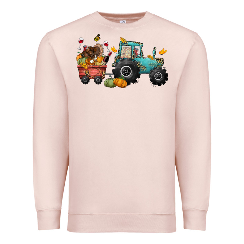 Thanksgiving Tractor Premium Sweatshirt by CowGirlArtShop | Teevron