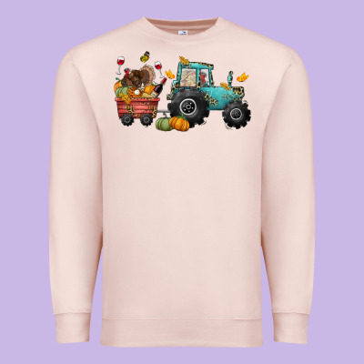 Thanksgiving Tractor Premium Sweatshirt Designed By Cowgirlartshop