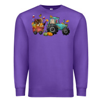 Purple thanksgiving tractor Premium Sweatshirt - CowGirlArtShop