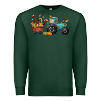 Sports Green thanksgiving tractor Premium Sweatshirt - CowGirlArtShop