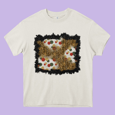 Christmas Mistletoe Background Heavy Core Tee Designed By Bundleandbundleshop