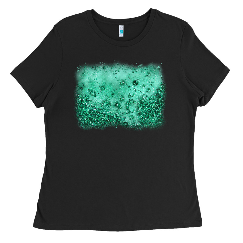 Green Glitter Background Ladies Tee by JahusDesignShop | Teevron