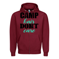 Burgundy Camp Hair Don't Care Black Zipper Hoodie - Bettercallsaul