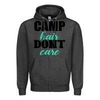 Charcoal Heather Camp Hair Don't Care Black Zipper Hoodie - Bettercallsaul