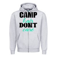 Heather Grey Camp Hair Don't Care Black Zipper Hoodie - Bettercallsaul