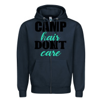 Navy Camp Hair Don't Care Black Zipper Hoodie - Bettercallsaul