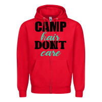 Red Camp Hair Don't Care Black Zipper Hoodie - Bettercallsaul