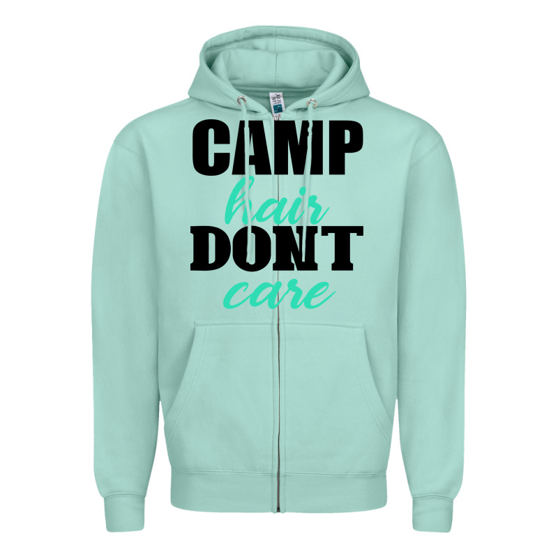 Camp Hair Don't Care Black Zipper Hoodie by Bettercallsaul | Teevron