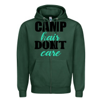 Sports Green Camp Hair Don't Care Black Zipper Hoodie - Bettercallsaul