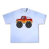 Grape Ice monster truck with flames Urban Heavy Tee - MaliasSmallBusiness