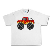 Lunar Rock monster truck with flames Urban Heavy Tee - MaliasSmallBusiness