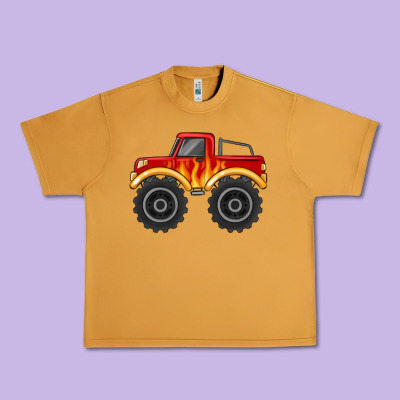 Monster Truck With Flames Urban Heavy Tee Designed By Maliassmallbusiness