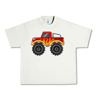 Pistachio monster truck with flames Urban Heavy Tee - MaliasSmallBusiness