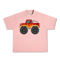 Salmon monster truck with flames Urban Heavy Tee - MaliasSmallBusiness