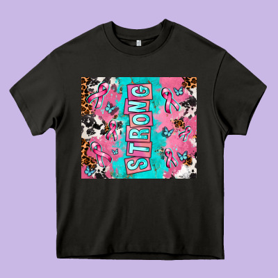 Breast Cancer Awareness Strong Heavy Core Tee Designed By Adodesignshop