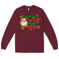 Burgundy santas favorite hair stylist Long Sleeve Tee - MaliasSmallBusiness