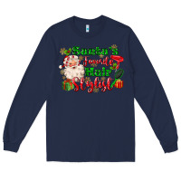Navy santas favorite hair stylist Long Sleeve Tee - MaliasSmallBusiness