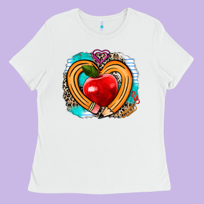 Teacher Heart Pen Ladies Tee Designed By Adodesignshop