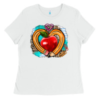White teacher heart pen Ladies Tee - AdoDesignShop