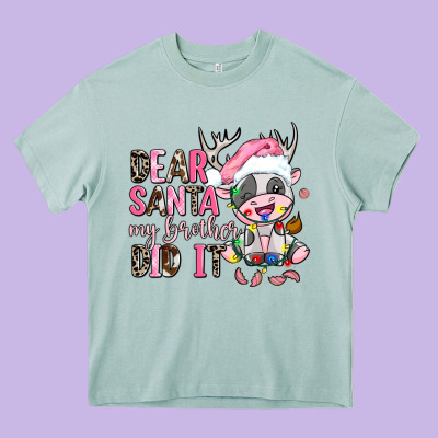 Dear Santa My Brother Did It Heavy Core Tee Designed By Adodesignshop