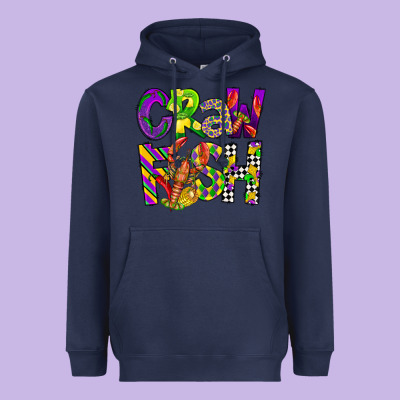Crawfish Mardi Gras Heavyweight Hoodie Designed By Cowgirlartshop