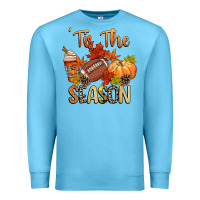 Ocean Blue tis the season football Premium Sweatshirt - CowGirlArtShop